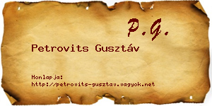 Petrovits Gusztáv névjegykártya