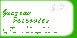 gusztav petrovits business card