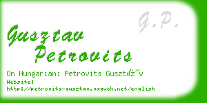 gusztav petrovits business card